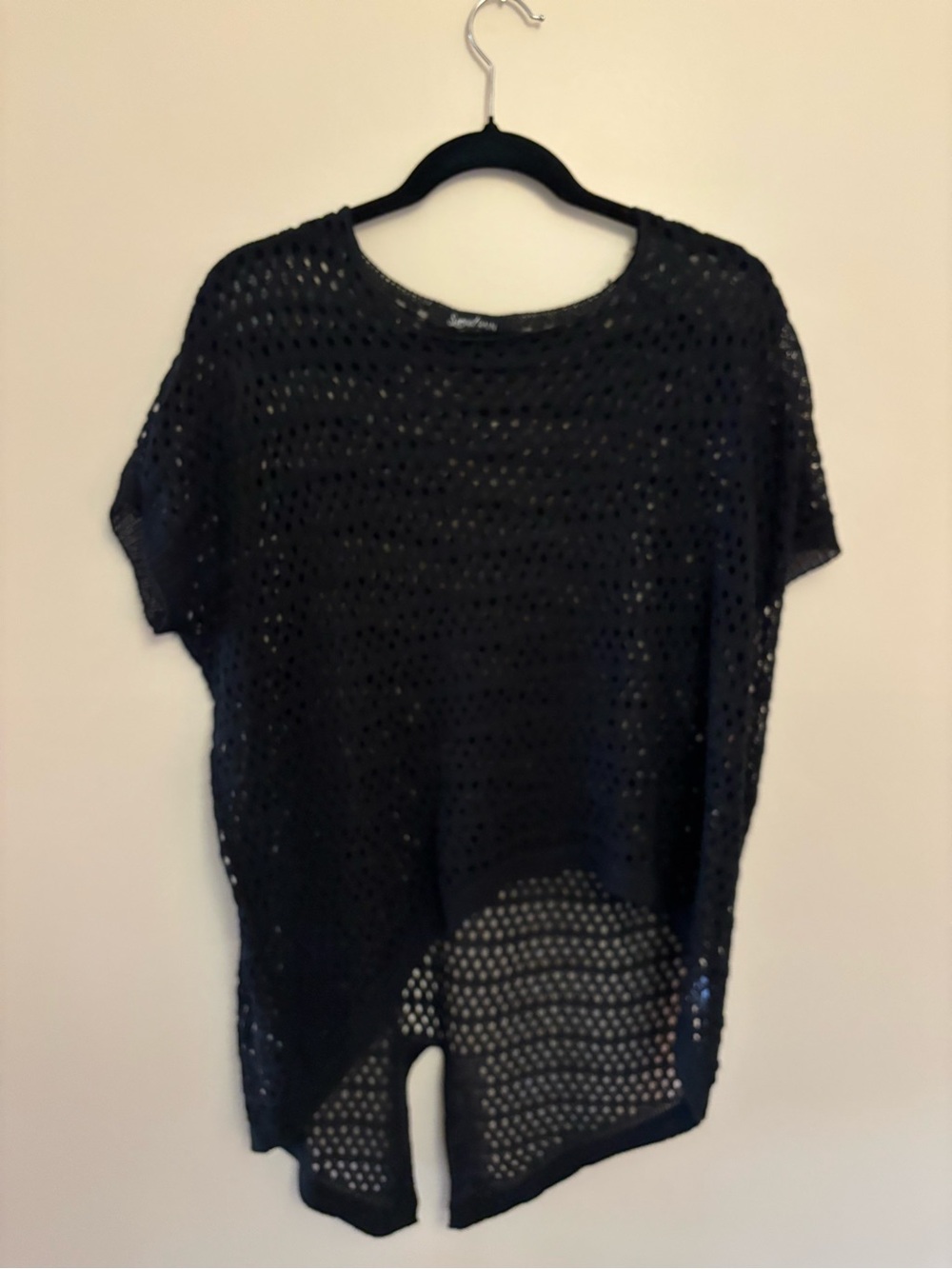 Black net mesh Sweet Rain Women’s Top Large Coachella Festival Wear